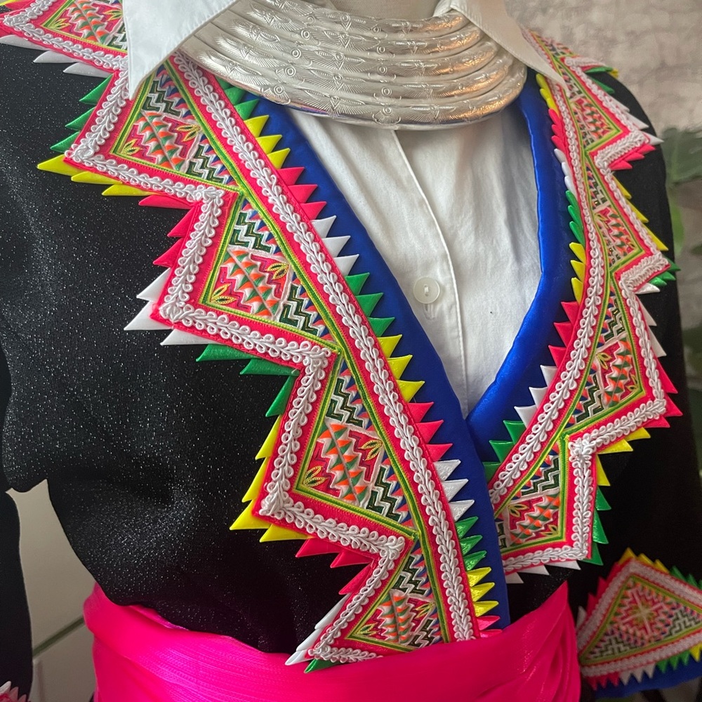 PNM Hill Tribe Hand crafted hand sewn Hmong outfit